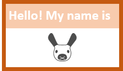 Image of Miro-E robot in a name badge.